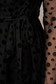 Rochie SunShine neagra eleganta in clos scurta din voal cu buline cu bust buretat cu decolteu in v accesorizata cu cordon 4 - StarShinerS.ro