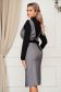 StarShinerS grey set elegant cloth 2 pieces jersey frontal slit with inside lining with v-neckline 2 - StarShinerS.com