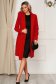 Coat red cloth with faux fur details accessorized with tied waistband 4 - StarShinerS.com