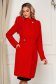 Coat red cloth with faux fur details accessorized with tied waistband 1 - StarShinerS.com