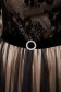 Rochie StarShinerS neagra midi de ocazie cu maneci trei-sferturi accesorizata cu cordon fusta din tulle si decolteu la baza gatului in clos 6 - StarShinerS.ro