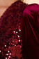 Jumpsuit burgundy one shoulder with sequin embellished details from velvet occasional short cut 4 - StarShinerS.com