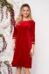 StarShinerS red dress occasional from velvet short cut loose fit with crystal embellished details 5 - StarShinerS.com