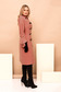 Lightpink long straight occasional coat with turtle neck with button accessories 3 - StarShinerS.com