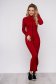 Red dress casual daily long pencil with turtle neck knitted arched cut 1 - StarShinerS.com