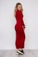 Red dress casual daily long pencil with turtle neck knitted arched cut 2 - StarShinerS.com
