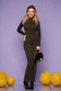 Khaki dress casual daily long pencil with turtle neck knitted arched cut 3 - StarShinerS.com