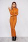 Rochie SunShine mustarie casual lunga de zi tip creion pe gat tricotata cu un croi cambrat 1 - StarShinerS.ro