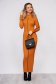 Rochie SunShine mustarie casual lunga de zi tip creion pe gat tricotata cu un croi cambrat 3 - StarShinerS.ro
