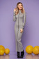 Grey dress casual daily long pencil with turtle neck knitted arched cut 6 - StarShinerS.com