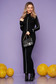 Black dress casual daily long pencil with turtle neck knitted arched cut 4 - StarShinerS.com