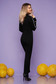 Black dress casual daily long pencil with turtle neck knitted arched cut 3 - StarShinerS.com