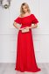 Dress StarShinerS red long occasional cloche from veil fabric one shoulder 3 - StarShinerS.com