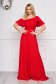Dress StarShinerS red long occasional cloche from veil fabric one shoulder 1 - StarShinerS.com