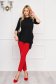 Pantaloni din stofa elastica rosii lungi conici cu talie inalta - StarShinerS 4 - StarShinerS.ro