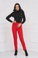 StarShinerS red trousers office high waisted slightly elastic fabric with pockets conical 4 - StarShinerS.com