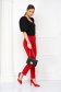 High-Waisted Red Tapered Trousers made from Slightly Stretchy Fabric - StarShinerS 5 - StarShinerS.com