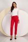 Red trousers high waisted conical long slightly elastic fabric - StarShinerS 4 - StarShinerS.com