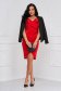 - StarShinerS red dress with tented cut frilly trim around cleavage line thin fabric 4 - StarShinerS.com