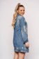 Blue jacket casual midi denim with ruptures long sleeved 2 - StarShinerS.com