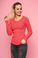 Coral sweater casual short cut tented with v-neckline long sleeved knitted 1 - StarShinerS.com