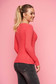 Coral sweater casual short cut tented with v-neckline long sleeved knitted 2 - StarShinerS.com