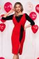 Set StarShinerS rosu office din doua piese cu rochie tip creion din stofa si bluza din jersey 5 - StarShinerS.ro