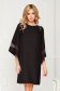Dress StarShinerS black occasional cloth midi flared cut with inside lining bell sleeves 1 - StarShinerS.com
