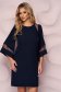 Dress StarShinerS darkblue occasional cloth midi flared cut with inside lining bell sleeves 1 - StarShinerS.com