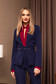Darkblue jacket elegant blazer accessorized with a waistband short cut long sleeved arched cut 1 - StarShinerS.com