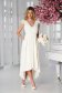 Dress StarShinerS cream asymmetrical occasional cloche from satin sleeveless with lace details 5 - StarShinerS.com