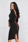 - StarShinerS black dress midi pencil crepe with rounded cleavage 1 - StarShinerS.com