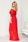 StarShinerS red occasional asymmetrical cloche dress accessorized with tied waistband laced 2 - StarShinerS.com