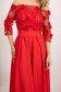 StarShinerS red occasional asymmetrical cloche dress accessorized with tied waistband laced 5 - StarShinerS.com