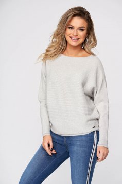 Grey sweater knitted casual flared