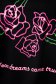 Black casual short cut cotton t-shirt with rounded cleavage with graphic details 4 - StarShinerS.com