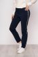 Darkblue trousers office conical high waisted horizontal stripes cloth with pockets 1 - StarShinerS.com