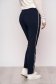 Darkblue trousers office conical high waisted horizontal stripes cloth with pockets 2 - StarShinerS.com