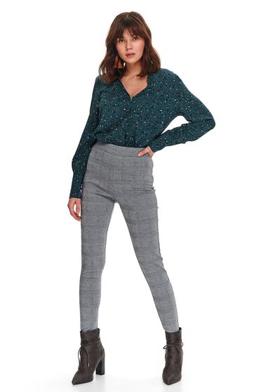 Printed leggings, Grey tights with chequers high waisted - StarShinerS.com
