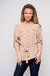 Peach women`s blouse flared cotton casual with button accessories short cut 1 - StarShinerS.com