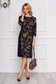 Black dress with graphic details cloth elegant straight midi 3 - StarShinerS.com