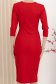 Rochie din crep rosie pana la genunchi tip creion cu decolteu petrecut - StarShinerS 5 - StarShinerS.ro