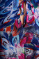 Rochie albastra asimetrica eleganta din voal cu imprimeuri florale si elastic in talie 4 - StarShinerS.ro