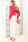 Pink women`s blouse elegant metallic details with bow flared 2 - StarShinerS.com