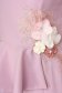 Rochie din stofa elastica roz prafuit tip creion cu flori in relief - StarShinerS 6 - StarShinerS.ro