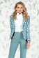 Jacket turquoise elegant long sleeved dots print 1 - StarShinerS.com