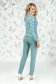 Turquoise trousers elegant straight medium waist with pockets 2 - StarShinerS.com