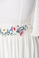 Rochie StarShinerS alba eleganta midi din voal plisat cu cordon brodat in atelierele StarShinerS 4 - StarShinerS.ro