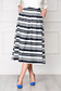 StarShinerS darkblue skirt office midi cloche with pockets with stripes 1 - StarShinerS.com