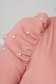 Bluza dama din tricot reiat roz-prafuit mulata cu umeri cu volum si aplicatii cu perle - SunShine 6 - StarShinerS.ro